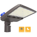 YXL LIGHTING Parking Lot Light - Plus Series, Arm Mount, AC 100-277V, 5000K, Dusk to Dawn
