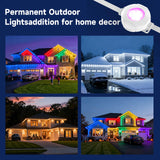 LED Permanent Outdoor Lights, RGB Eaves Light with App Control Remote