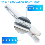 4FT LED Vapor Tight Light Fixture, 10-in-1 Adjustable (4 Power/5CCT)