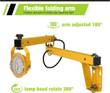 YXL 30W LED Loading Dock Light with Folding Arm, 39,00 Lumens, 100-277V,360° Rotatable Lamp Head, IP65 Rated ETL Listed for Trailers, Docks, Warehouses, Container