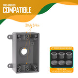 1 Gang 3-1/2 in. or 3/4 in. Electrical Outlet Box, Include 3-1/2 in. Reducer Bushings & 3-3/4 in. Closure Plugs, Weatherproof Outlet Box Gray, UL Listed (1 Pack)