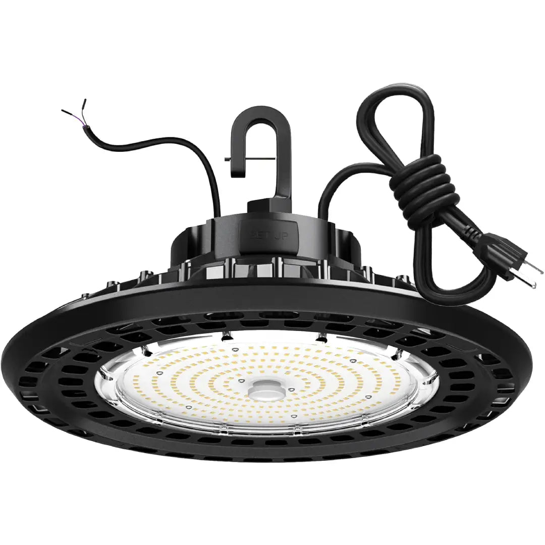 YXL Electronic 200W UFO LED High Bay Lights, 30000LM, 5000K, For Commercial Industrial Workshop Stadium Shop Factory Barn Garage Area Lighting Fixture.