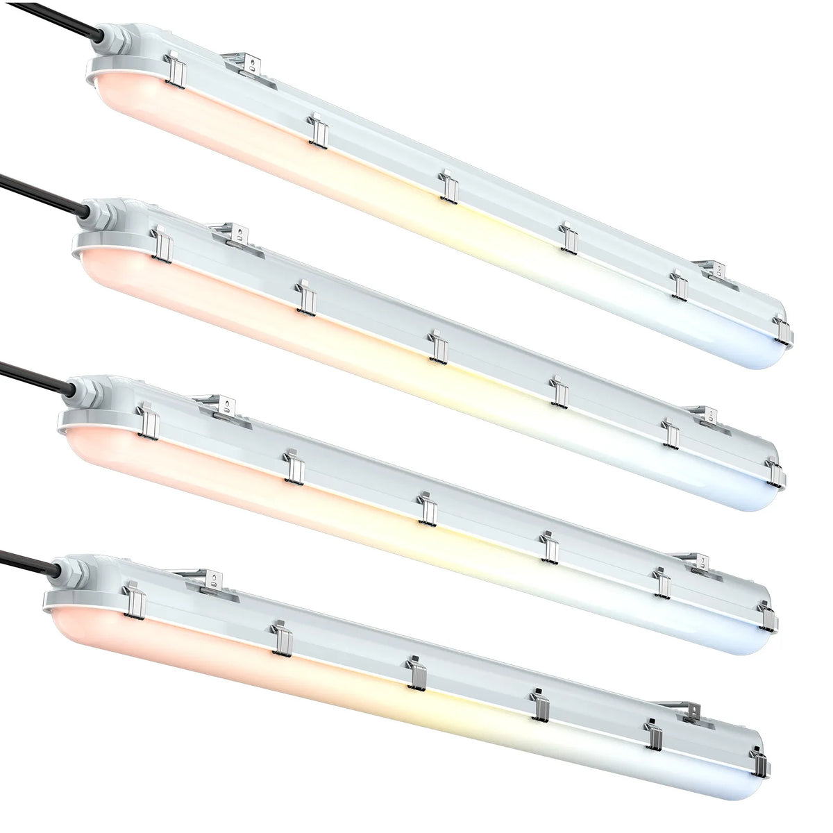 4FT LED Vapor Tight Light Fixture, 10-in-1 Adjustable (4 Power/5CCT),all-in-one LED light with the LED board already built in