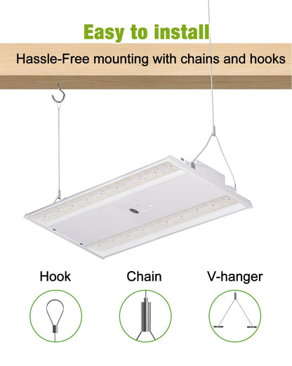 LED Linear High Bay Shop Light for Shop Garage Warehouse, UL Complied