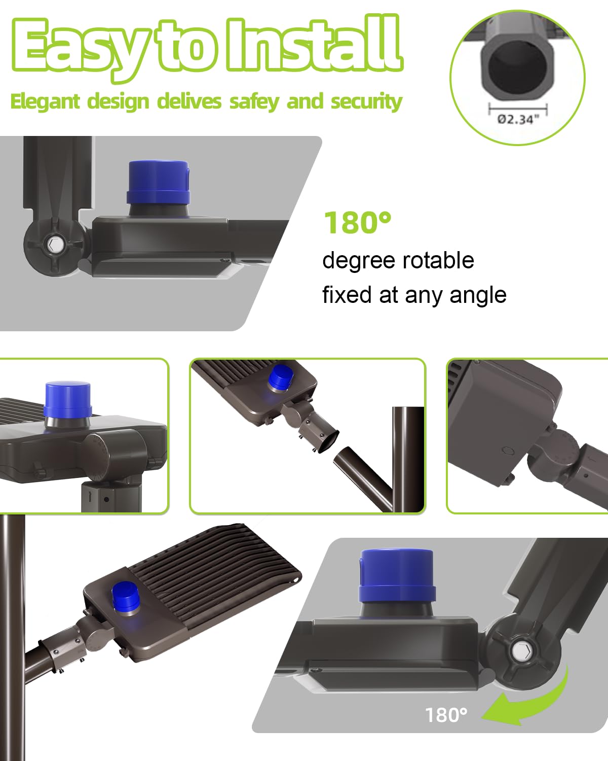 LED Parking Lot Light, LED Shoebox Light with Dusk to Dawn Photocell for Parking Lot Street Roadway