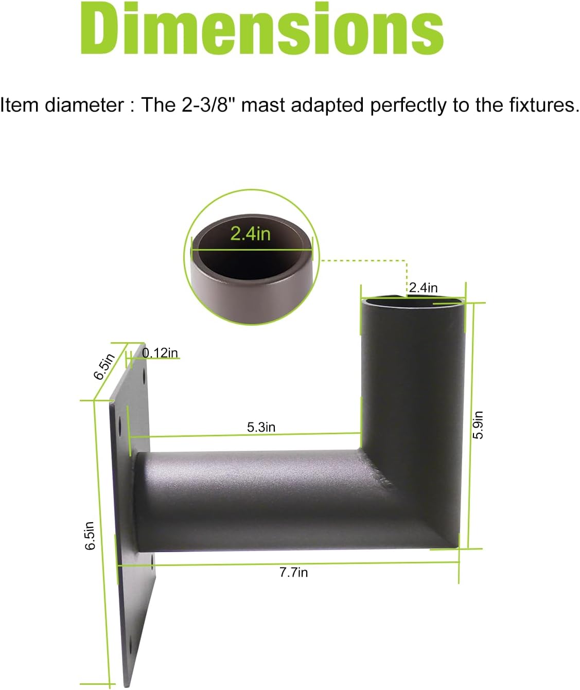 YXL-LIGHTING Slip Fitter Adapter Bracket and 90 Degree Wall Mount Bracket