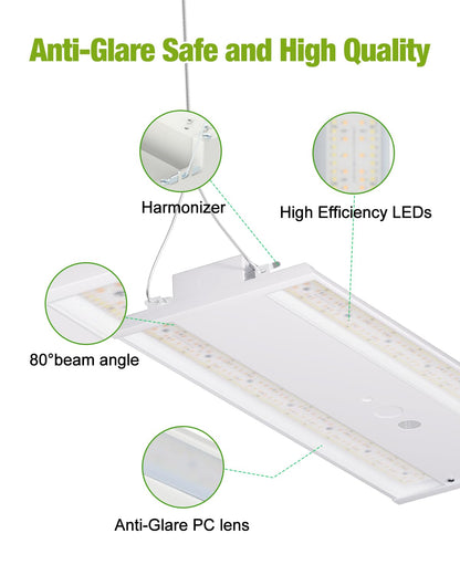 LED Linear High Bay Shop Light for Shop Garage Warehouse, UL Complied