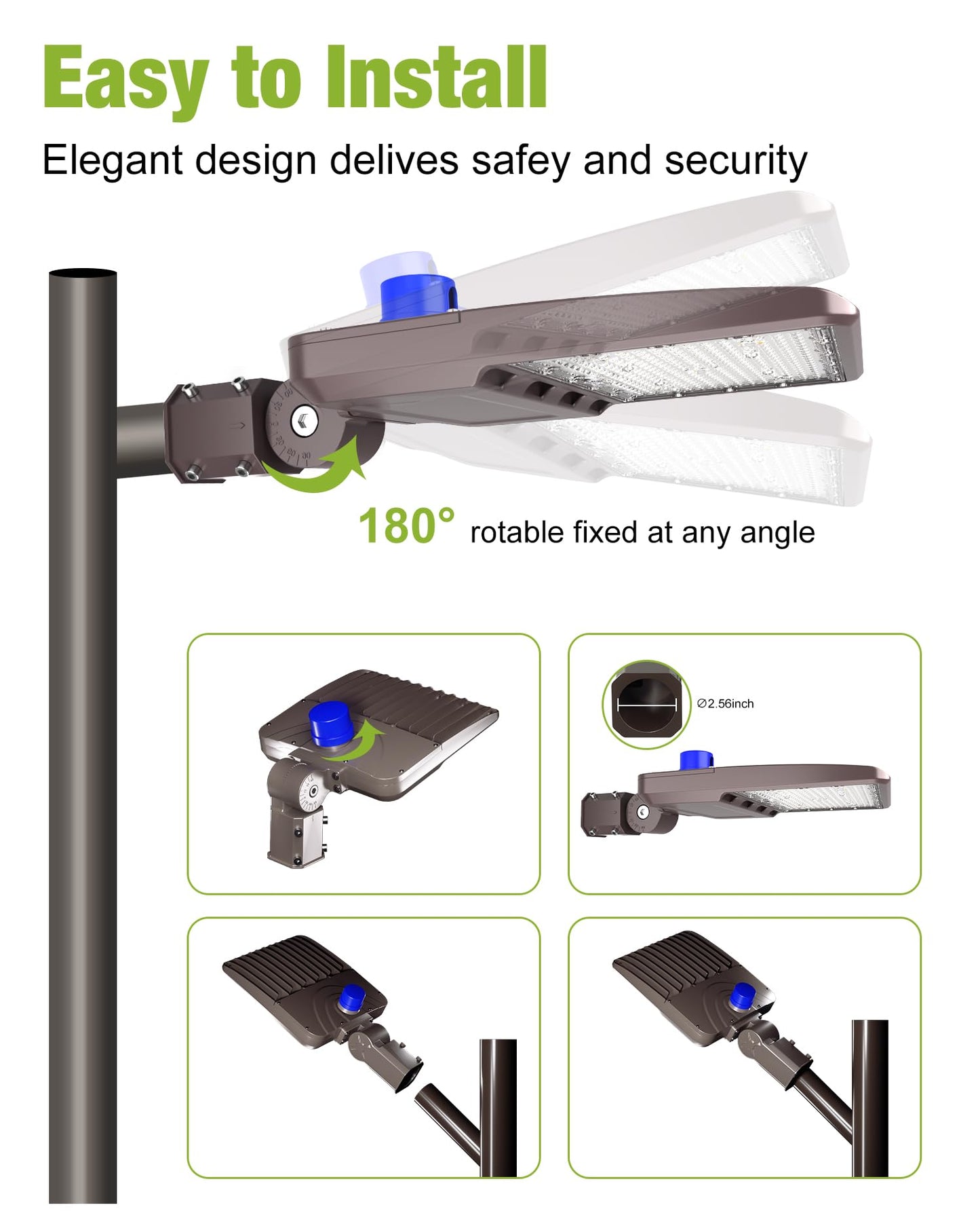 LED Parking Lot Light, LED Shoebox Light with Dusk to Dawn Photocell for Parking Lot Street Roadway