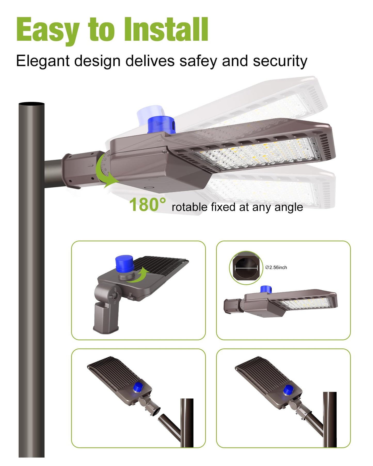 LED Parking Lot Light, LED Shoebox Light with Dusk to Dawn Photocell for Parking Lot Street Roadway