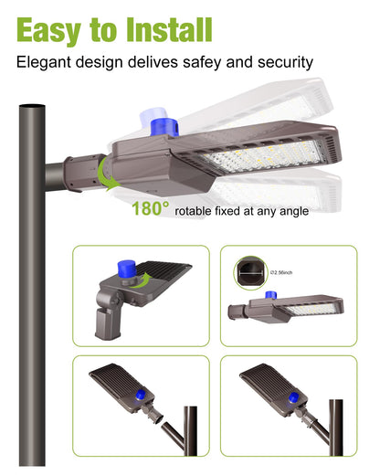 LED Parking Lot Light, LED Shoebox Light with Dusk to Dawn Photocell for Parking Lot Street Roadway