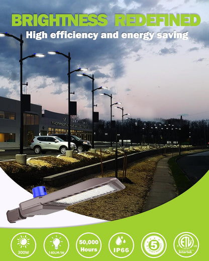 LED Parking Lot Light, LED Shoebox Light with Dusk to Dawn Photocell for Parking Lot Street Roadway