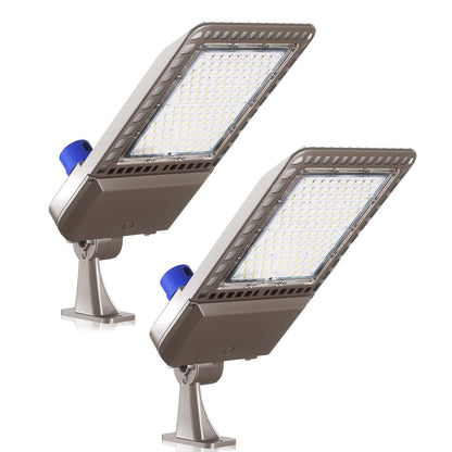 LED Parking Lot Light, LED Shoebox Light with Dusk to Dawn Photocell for Parking Lot Street Roadway