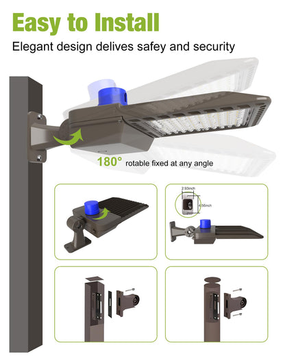 LED Parking Lot Light, LED Shoebox Light with Dusk to Dawn Photocell for Parking Lot Street Roadway