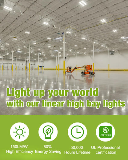 LED Linear High Bay Shop Light for Shop Garage Warehouse, UL Complied