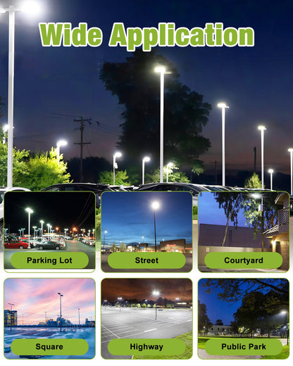 LED Parking Lot Light, LED Shoebox Light with Dusk to Dawn Photocell for Parking Lot Street Roadway