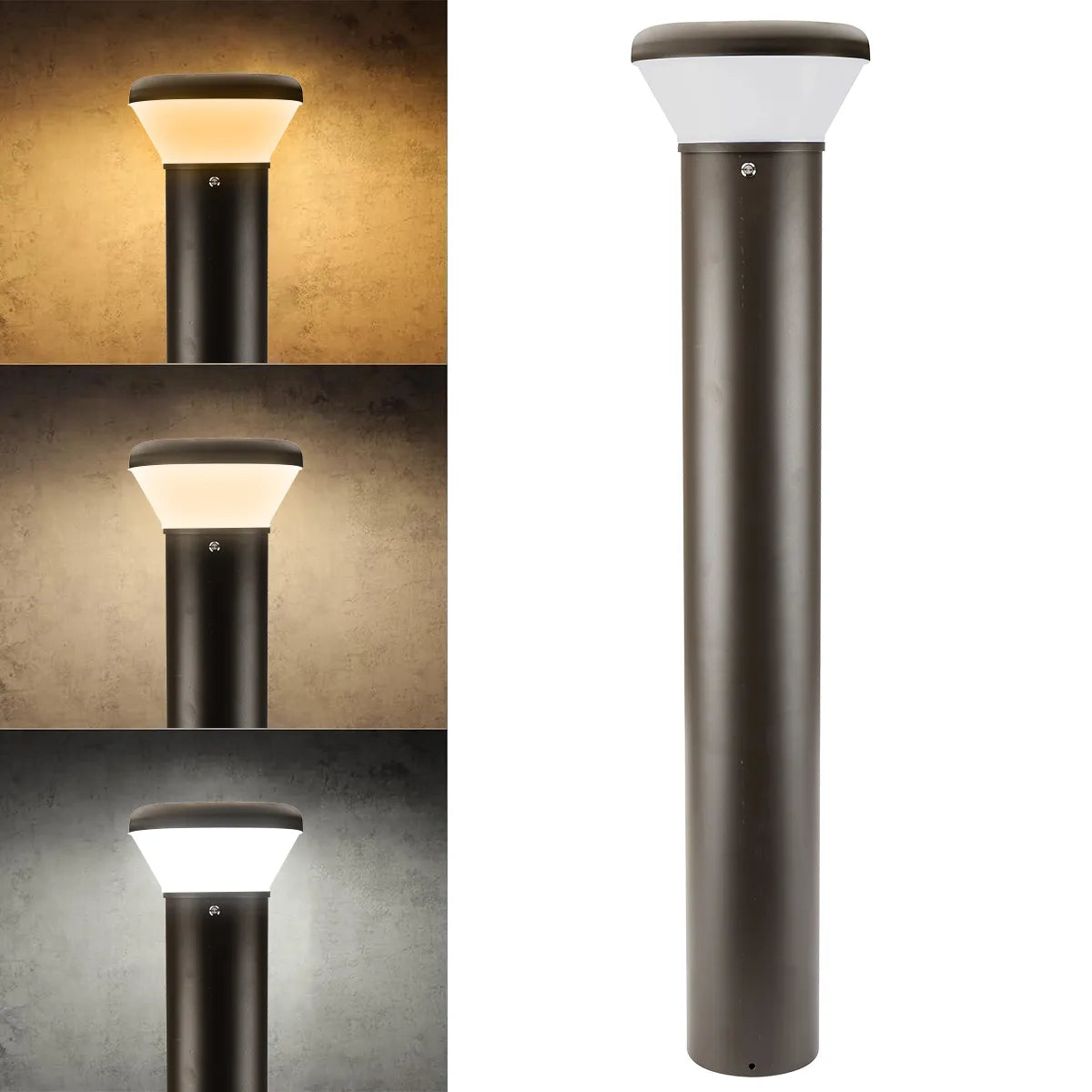 LED Bollard Light- CCT & Power Selectable - 26 Watts Max | 3,200 Lumens Max | 3000K, 4000K, 5000K Selectable