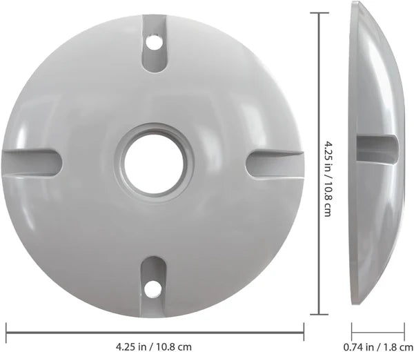 5 Hole 1/2-Inch or 3/4-Inch Weatherproof Round Electrical Outlet Box, Include 5-1/2 in. Reducer Bushings & 4-3/4 in. Closure Plugs, UL Listed, Gray (1 Pack)