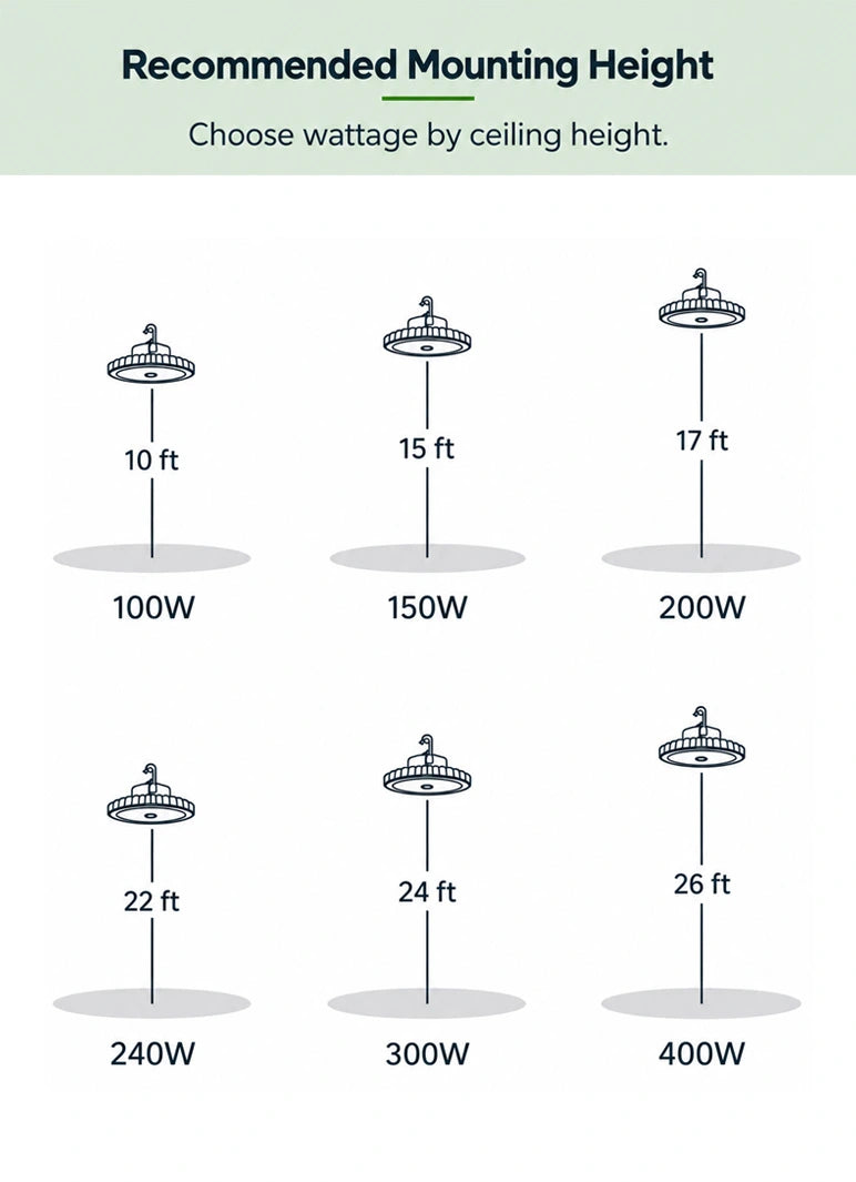 Mobile wattage and installation height guide