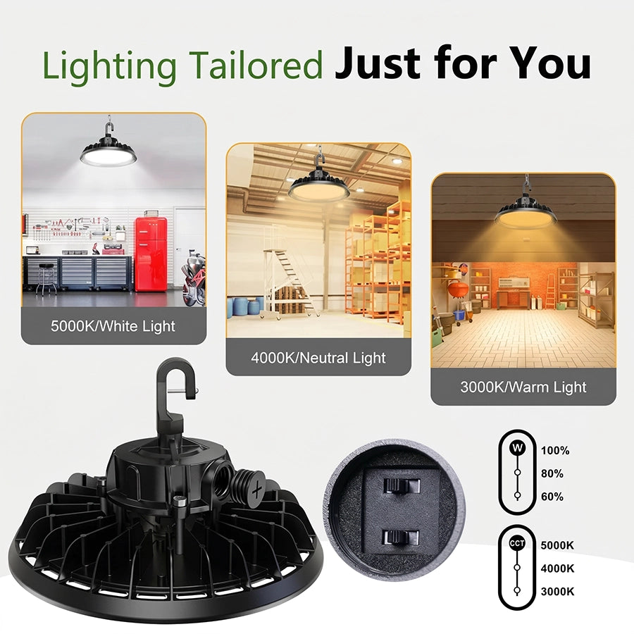 YXL selectable wattage and color temperature high bay light