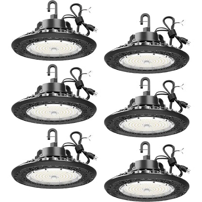 YXL Electronic 200W UFO LED High Bay Lights, 30000LM, 5000K, For Commercial Industrial Workshop Stadium Shop Factory Barn Garage Area Lighting Fixture.